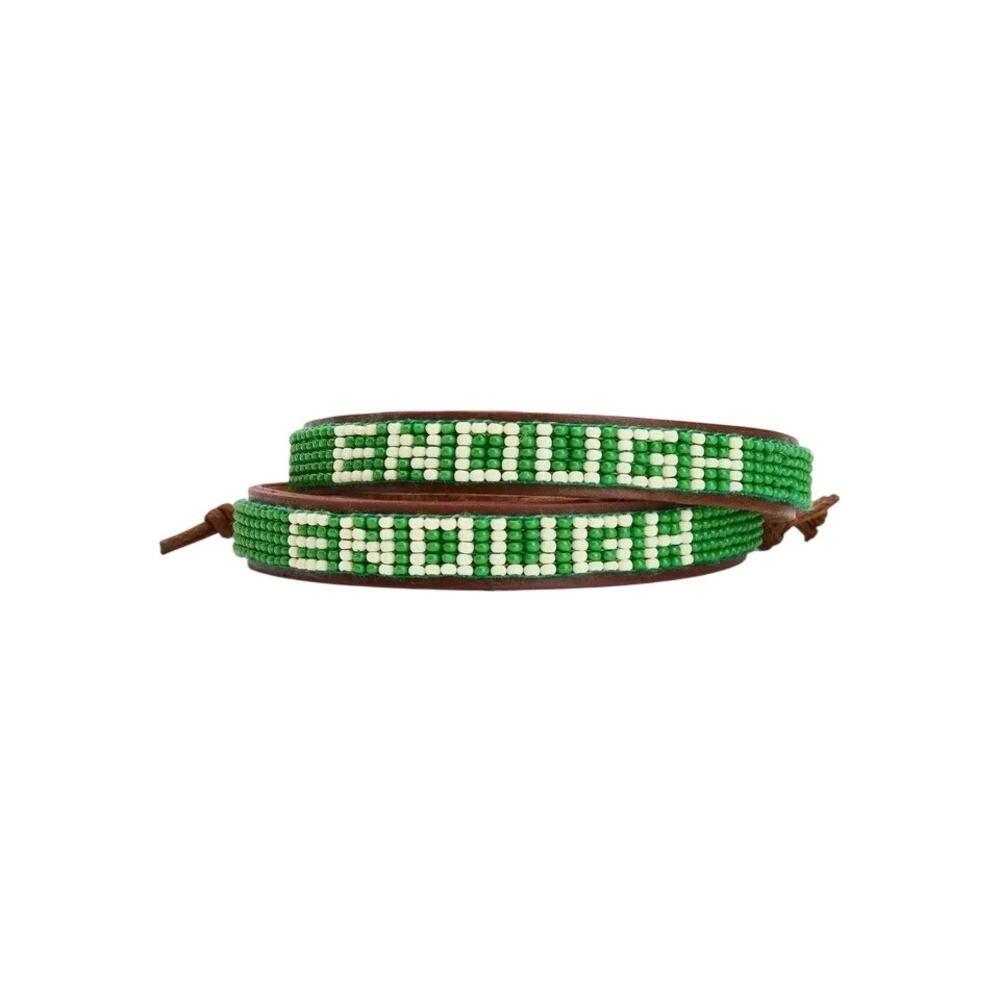 Enough Beaded Leather Bracelet (Adult) | Friendship Bracelet Set